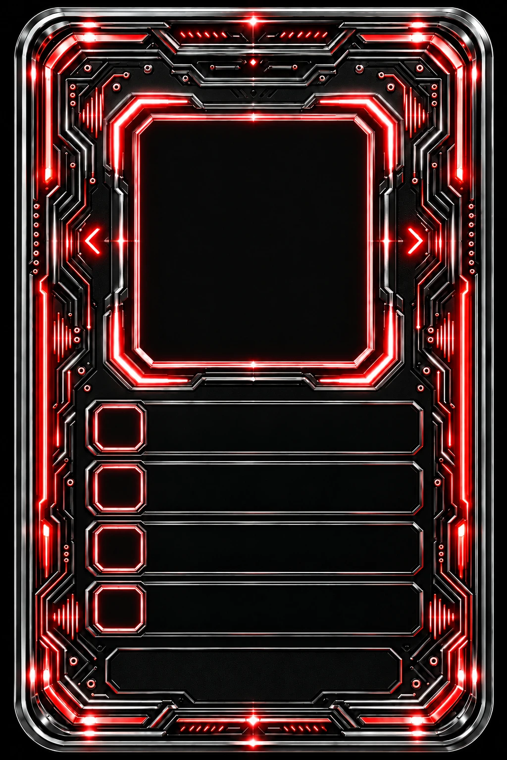 Red and chrome contact frame